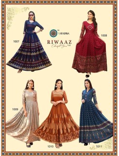 Aradhna Riwaaz Vol 1 Rayon Long Gown Wholesale Catalog
