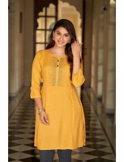 Hiva Lavisha Rayon Embroidered Short Kurti Wholesale Catalog Hiva Lavisha Rayon Embroidered Short Kurti Wholesale Catalog