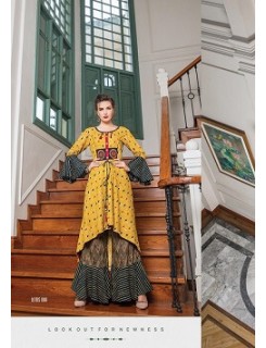 Kiana Lotos Cotton Printed Kurti With Sharara Wholesale Catalog