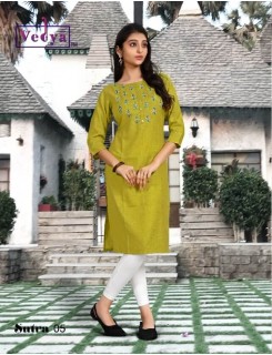 Vedya Sutra Cotton Embroidered Kurtis Wholesale Catalog Vedya Sutra Cotton Embroidered Kurtis Wholesale Catalog