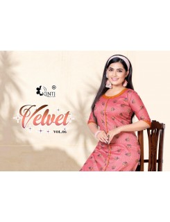 Kinti Velvet Vol 3 Lurex Print Kurti Catalog At Wholesale Rate