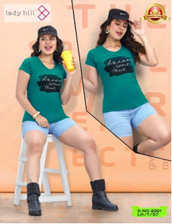 Lady Hill Cotton Hosiery Night Wear T Shirts Catalog At Wholesale Rate