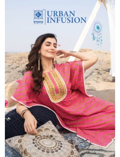 Kiana Urban Infusion Cotton Kaftan With Pant catalog At Wholesale Rate