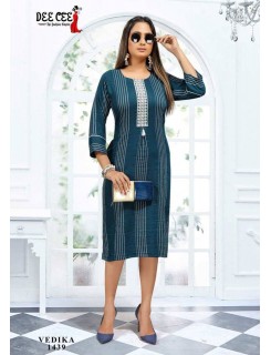 Dee Cee Vedhika Rayon Kurtis Catalog At Wholesale Rate