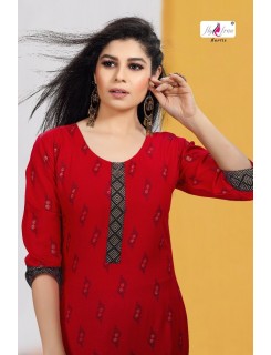 Fly Free Kanak Rayon Kurti With Skirt Catalog At Wholesale Rate