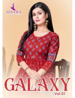Mayra Galaxy Vol 1 Rayon Kurti Catalog At Wholesale Rate