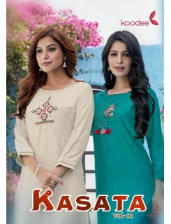 Koodee Kasata Vol 1 Rayon Kurti Catalog At Wholesale Rate