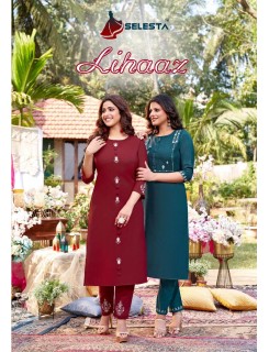 Selesta Lihaaz Cotton Embroidery Salwar Kameez Catalog At Wholesale Rate