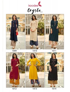 Koodee Crystal Vol 2 Kurti Plazo Set Catalog Wholesale Rate Koodee Crystal Vol 2 Kurti Plazo Set Catalog Wholesale Rate