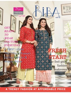 Diya Trends Biba Vol 12 Kurti Plazo Set Catalog At Wholesale Rate