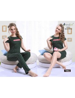 Rangjyot 3 Pcs Sett Nigth Dress Catalog At Wholesale Rate