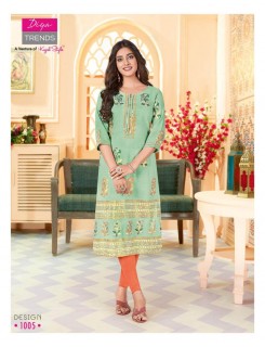 Diya Trends Garden City Vol 13 Straight Cut Kurti Catalog At Wholesale Rate