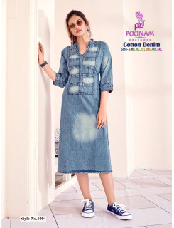 Poonam Designer Cotton Denim Kurti Catalog At Wholesale Rate Poonam Designer Cotton Denim Kurti Catalog At Wholesale Rate