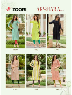 Zoori Akshara Vol 17 Casual Wear Kurti Catalog at Wholesale Rate
