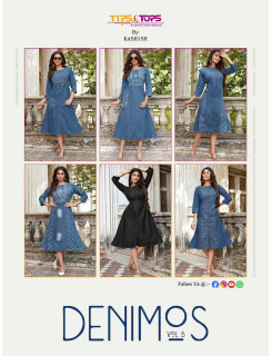 Tips Tops Denimos Vol 5 Denim Kurti Catalog at Wholesale Rate