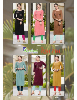 Karissa Rim Zim Embroidery Kurti Catalog at Wholesale Rate