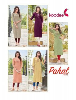 Koodee Pahal vol 10 Straight Cut Kurti Catalog at Wholesale Rate Koodee Pahal vol 10 Straight Cut Kurti Catalog at Wholesale Rate