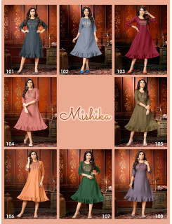 Kinti Mishika A Line Kurti Catalog at Wholesale Rate