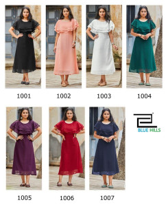 Blue Hills Charming Georgette Kurti Catalog at Wholesale Rate Blue Hills Charming Georgette Kurti Catalog at Wholesale Rate