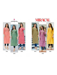 Rangoon Miracal Designer Kurti Catalog at Wholesale Rate