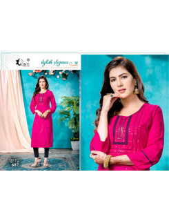 Kinti Glam Girl vol 6 Straight Cut Kurti Catalog at Wholesale Rate