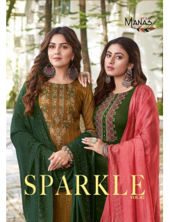 Manas Sparkle vol 2 Embroidery Salwar Kameez Catalog at Wholesale Rate