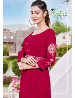 Karissa Kesariya A Line Kurti Catalog at Wholesale Rate Karissa Kesariya A Line Kurti Catalog at Wholesale Rate