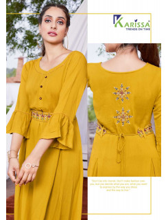 Karissa Kesariya A Line Kurti Catalog at Wholesale Rate