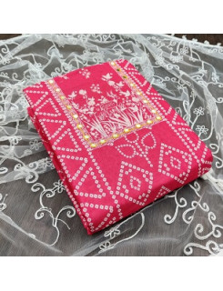 Cotton Printed Rani Mirror Work Single Piece Dress Material at Wholesale Rate Cotton Printed Rani Mirror Work Single Piece Dress Material at Wholesale Rate