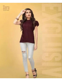 Zera Kiah Plain Rayon Brown Singles Top at Wholesale Rate Zera Kiah Plain Rayon Brown Singles Top at Wholesale Rate