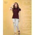 Zera Kiah Plain Rayon Brown Singles Top at Wholesale Rate