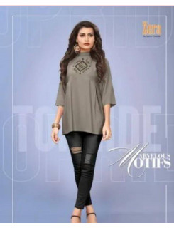 Zera Kiah Grey Rayon Singles Top at Wholesale Rate Zera Kiah Grey Rayon Singles Top at Wholesale Rate
