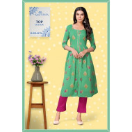 Kasturam floral Anarkali Cotton Single Kurtis at Wholesale Rate Kasturam floral Anarkali Cotton Single Kurtis at Wholesale Rate