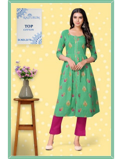 Kasturam floral Anarkali Cotton Single Kurtis at Wholesale Rate Kasturam floral Anarkali Cotton Single Kurtis at Wholesale Rate