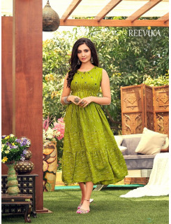 Reevika Mahira Green Single Kurtis At Wholesale Rate 