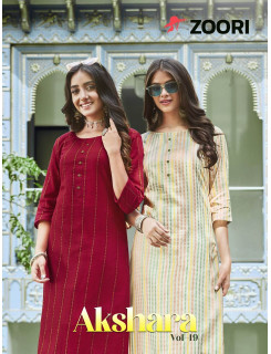 Zoori Akshara vol 19 Office Wear Kurtis Catalog at Wholesale Rate