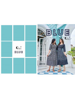 Kinti Blue A Line Kurti Catalog at Wholesale Rate Kinti Blue A Line Kurti Catalog at Wholesale Rate