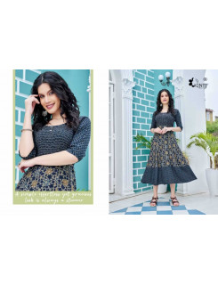 Kinti Blue A Line Kurti Catalog at Wholesale Rate