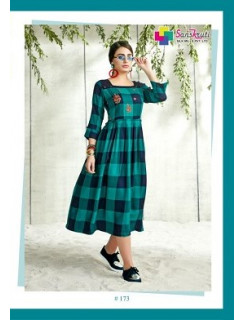 Midiz Blue One Piece Single Kurtis at Wholesale rate