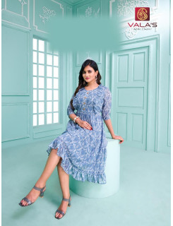 Valas Georgette Sky Blue Single Kurtis at Wholesale Rate Valas Georgette Sky Blue Single Kurtis at Wholesale Rate