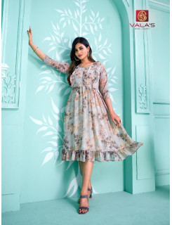 Valas Georgette Floral Print Single Kurtis at Wholesale Rate Valas Georgette Floral Print Single Kurtis at Wholesale Rate