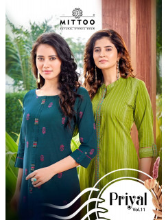 Mittoo Priyal vol 11 Cotton Kurtis Catalog at Wholesale Rate Mittoo Priyal vol 11 Cotton Kurtis Catalog at Wholesale Rate
