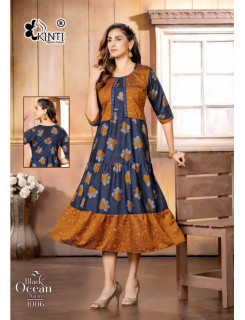 Kinti Black Ocean vol 10 A Line Kurti Catalog at Wholesale Rate Kinti Black Ocean vol 10 A Line Kurti Catalog at Wholesale Rate