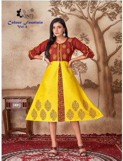 Kinti Colour Fountain vol 4 Kurtis below 300 Catalog at Wholesale Rate Kinti Colour Fountain vol 4 Kurtis below 300 Catalog at Wholesale Rate