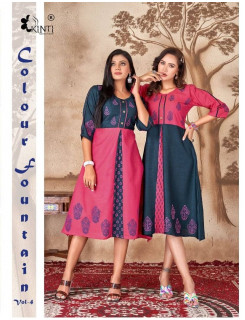 Kinti Colour Fountain vol 4 Kurtis below 300 Catalog at Wholesale Rate