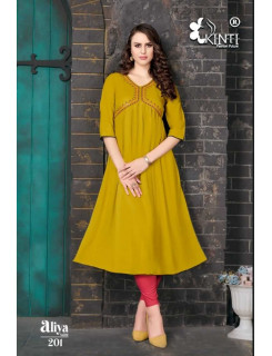 Kinti Aaliya vol 2 Alia Cut Rayon Kurti Catalog at Wholesale Rate