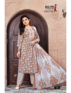 Dee Cee Geetika A Line Kurti with Pant and Dupatta Catalog at Wholesale Rate