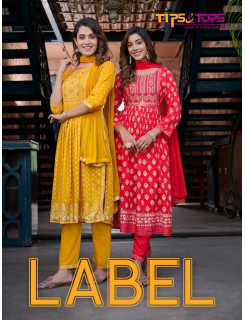 Tips Tops Label Naira Cut Kurti with Pant and Dupatta Catalog at Wholesale Rate