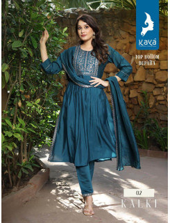 Kaya Kalki Naira Cut Kurti with bottom and Dupatta Set Catalog at Wholesale Rate