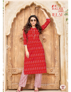 Balaji Cotton Ikkat Kurtis  with Pant Catalog at Wholeale Rate 